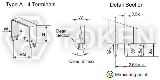 四端子低值電流檢測電阻器 (LPS) 尺寸結構 Type-A