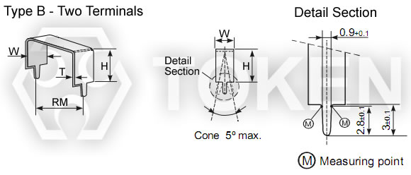 兩端子低值電流檢測電阻器 (LPS) 尺寸結構 Type-B