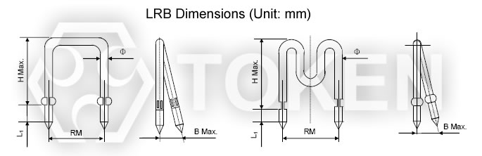 (LRB) 敞開式毫歐分流電阻 尺寸圖