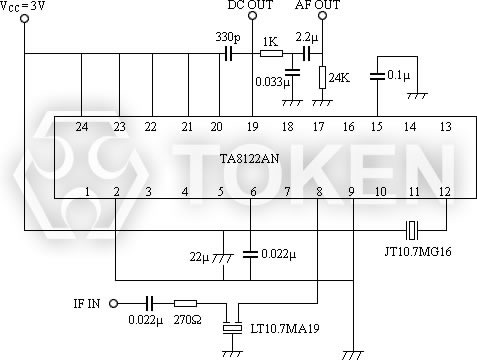 片式陶瓷鑒頻器 JTCV10.7MG16 測試電路圖