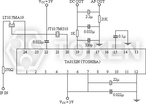 片式陶瓷鑒頻器 JTCV10.7MG18 測試電路圖