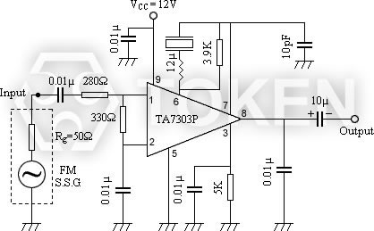 片式陶瓷鑒頻器 JTCV10.7MG3 測試電路圖