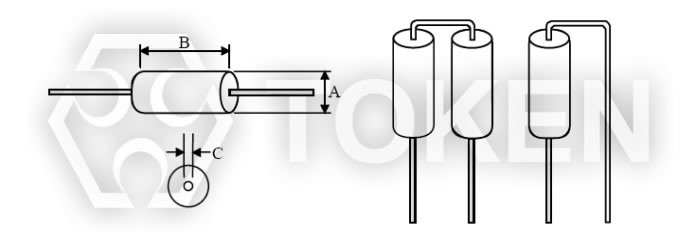 鐵氧體磁珠 鐵氧體磁環 (TCFB) 尺寸圖