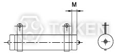 功率管型電阻 (DR-B) 立式型支架 尺寸圖
