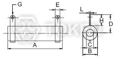 功率管型電阻 (DR-A) 無架型 尺寸圖