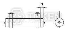 管型繞線電阻 (DR-A) 立式型支架 尺寸圖