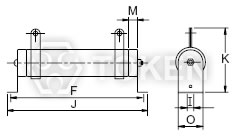繞線功率電阻 (DR-A) 水平式支架 尺寸圖