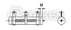 管型可調繞線電阻器 (DRS-B) 立式型支架 尺寸圖