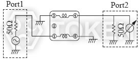 貼片共模電感器 (TCB4F - 617DB) 測試電路