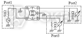 (TCB5F - 458DB) 貼片平衡-不平衡變壓器 測試電路