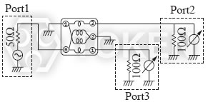 貼片式小型巴倫共模線圈 (TCB5FL) 測試電路