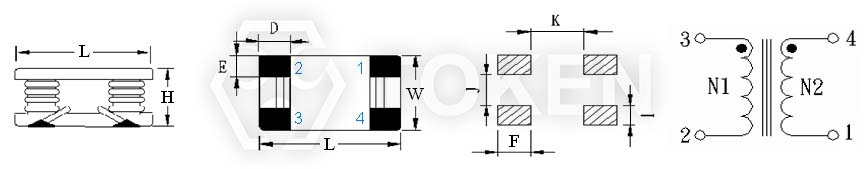 EMI 濾波器電感 (TCSG) 結構圖