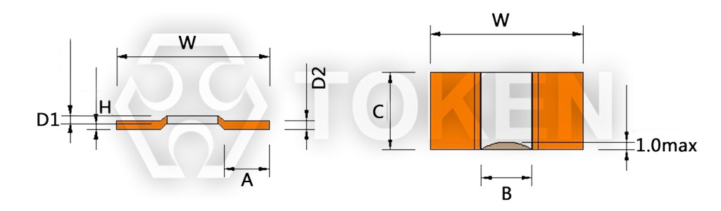 合金贴片电阻 (LRS) - M/K 系列 尺寸图