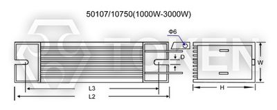 Trapezium Aluminum Housed  Wirewound Power Resistor (ASZ) Type:B Dimensions