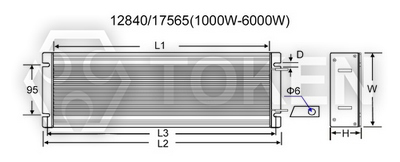 Double Deck Trapezium Aluminum Encased Wirewound Resistor (ASZ) Type:B Dimensions