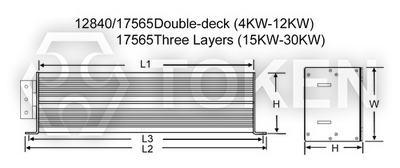 Double Deck Trapezium Aluminum Encased Wirewound Resistor (ASZ) Type:B Dimensions