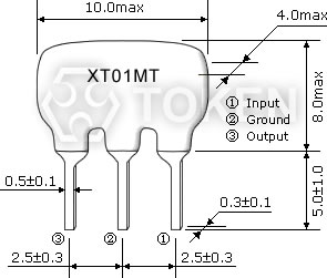三吸收型陶瓷陷波器 (XT MT)尺寸图