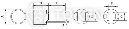 闭磁式抗流线圈电感器 (TCRS) 尺寸图