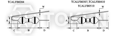 (TCAL) 色环电感 色码电感 引线 F 弯型尺寸