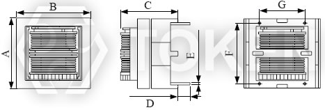 EMI抑制器 滤波电感器 (TCET24H) 结构及尺寸图