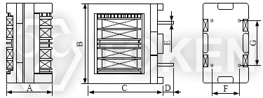 EMI抑制器 滤波电感器 (TCET28B) 结构及尺寸图