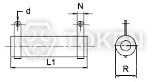 功率线绕无感电阻 (DR-BN) 无架型 尺寸图