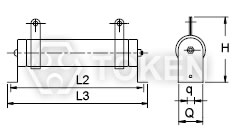 线绕无感功率电阻 (DR-BN) 水平式支架 尺寸图