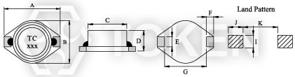 表面贴装功率电感 (TPS5022DC) 尺寸图
